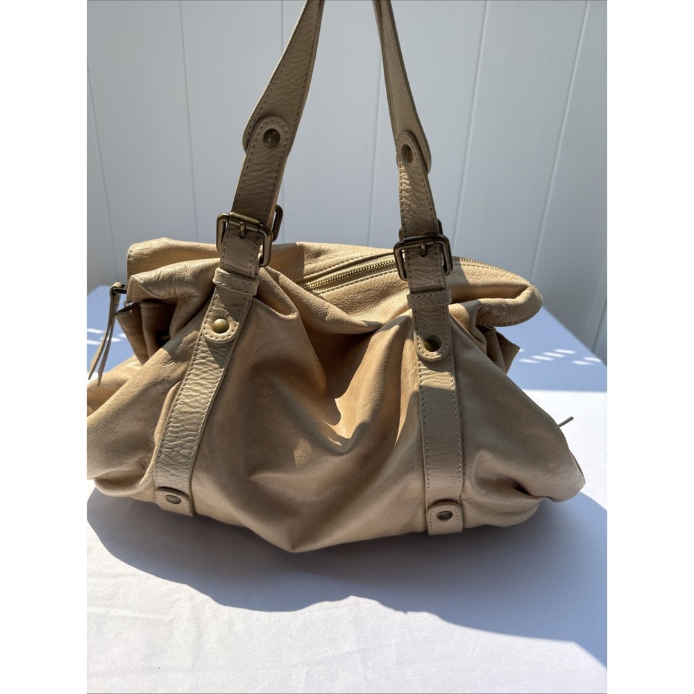 Gerard Darel 24H Leather Handbag - Light Beige